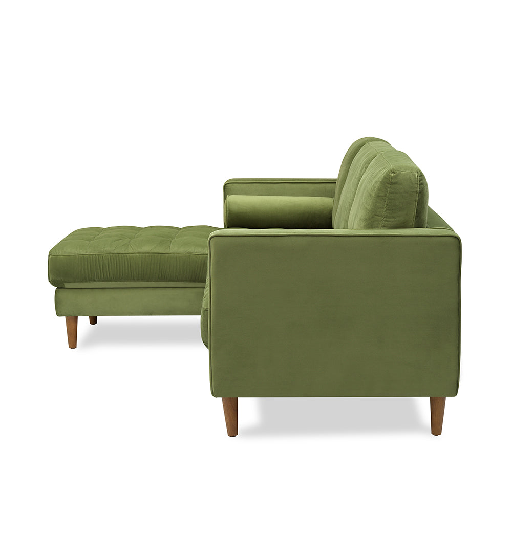 Bente Tufted Velvet Sectional Sofa - Green