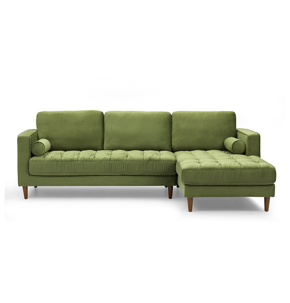 Bente Tufted Velvet Sectional Sofa - Green