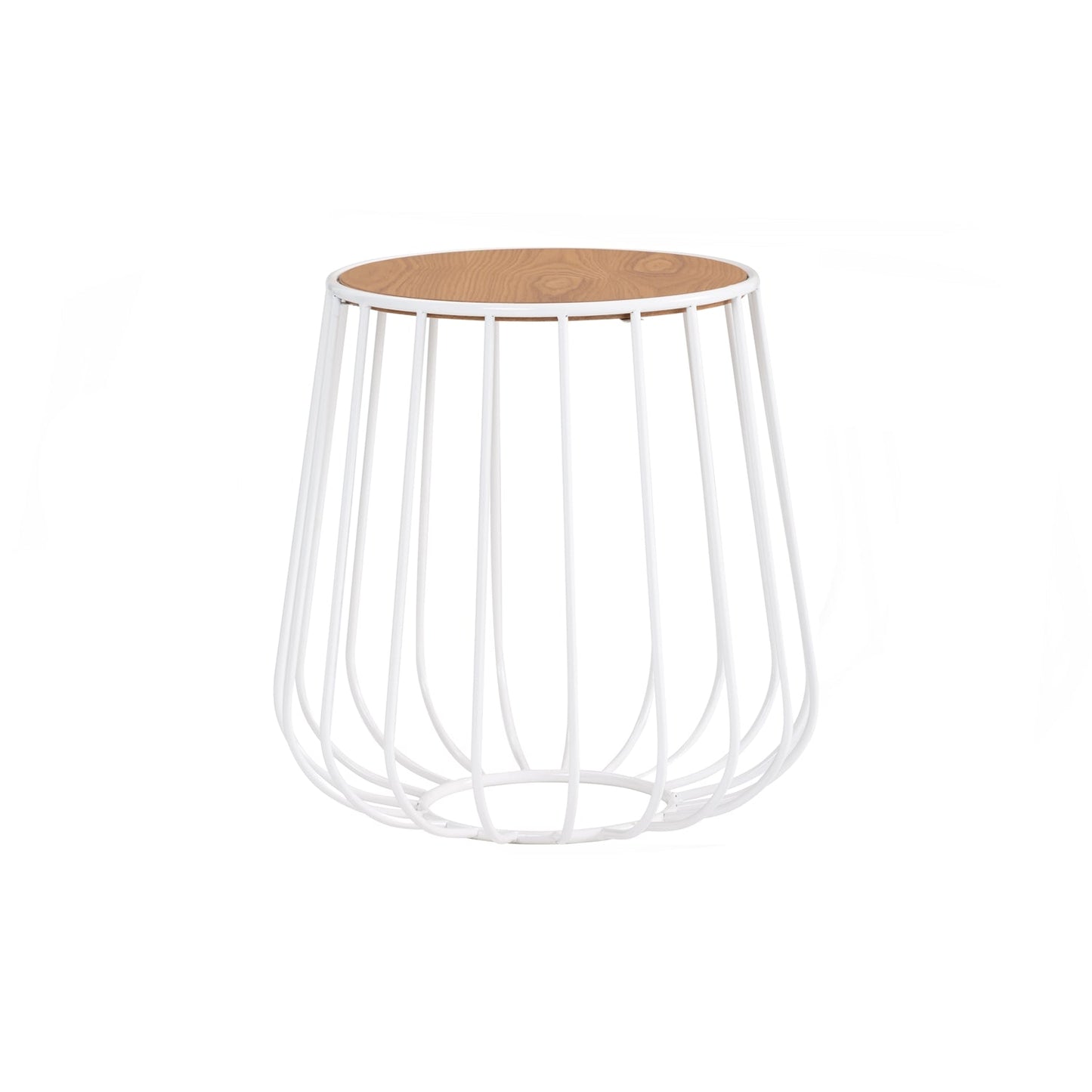 Gabbia Round Side Table - White