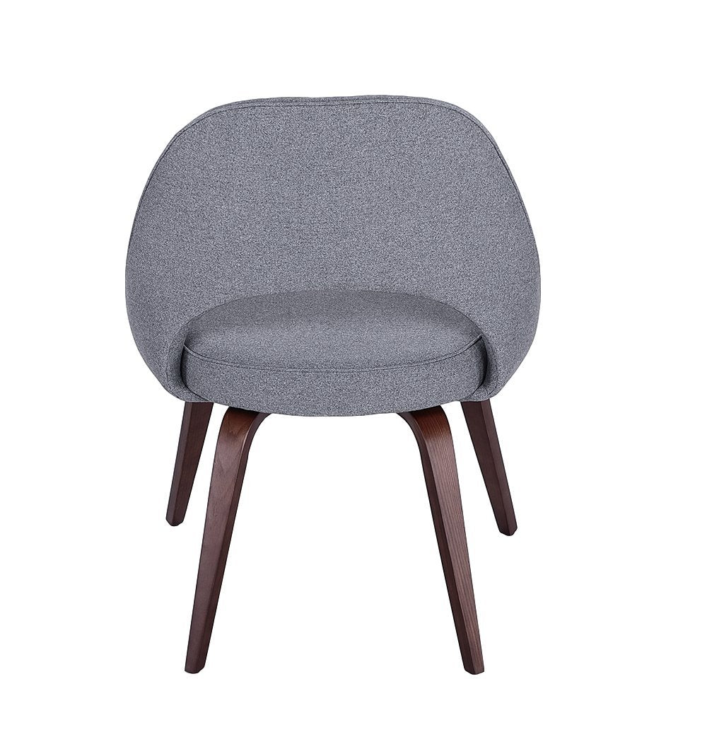 Sienna Executive Side Chair - Dark Grey Fabric & Walnut Legs