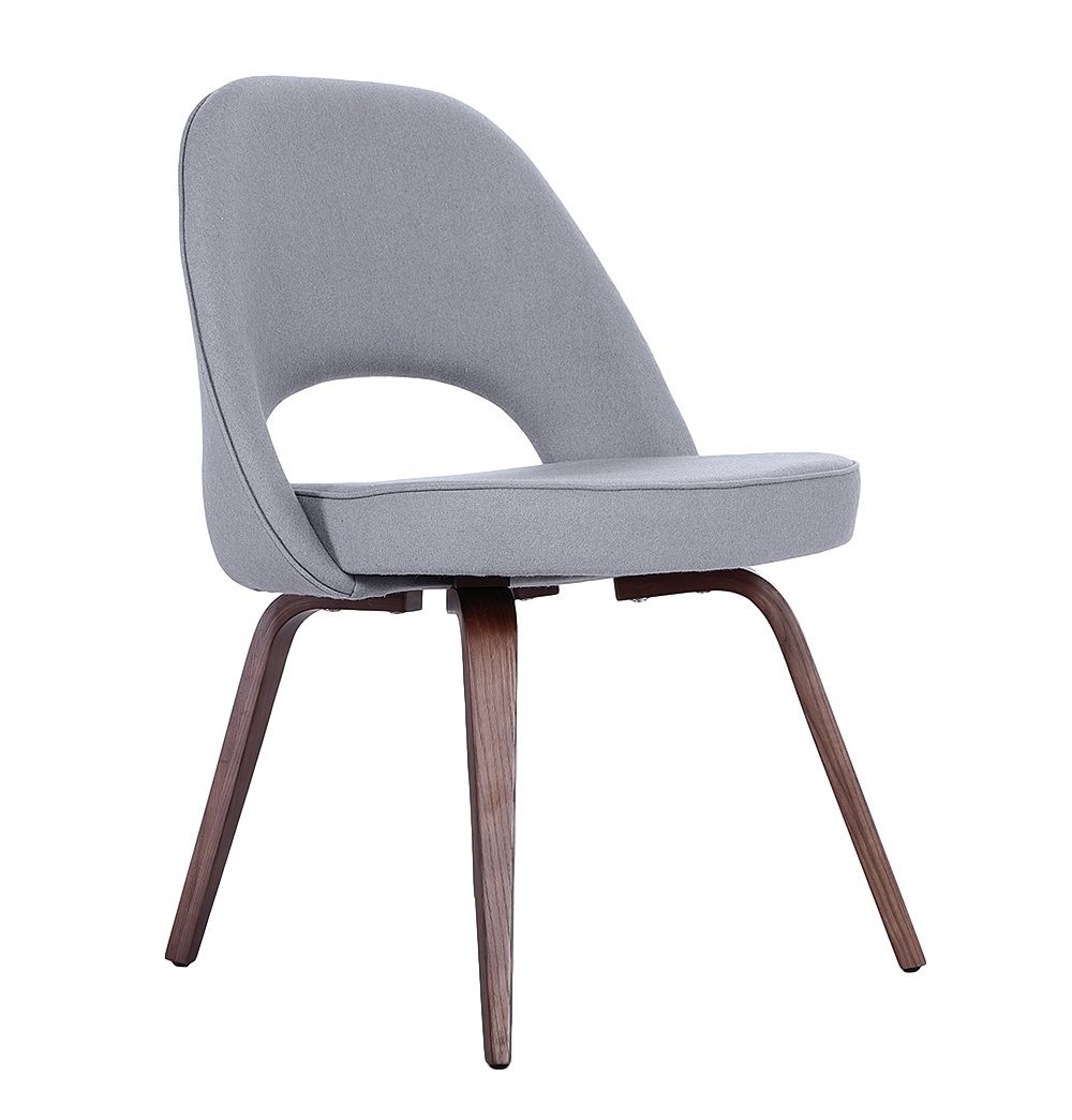 Sienna Executive Side Chair - Grey Fabric & Walnut Legs