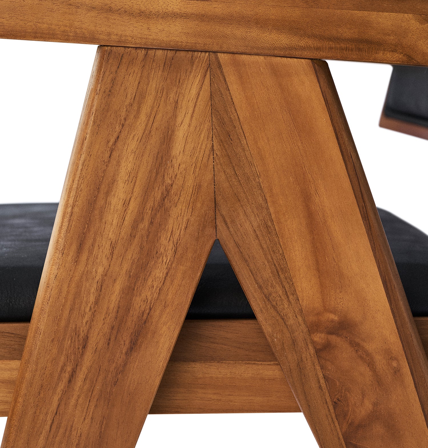 Maïa Dining Chair - Walnut & Black Leather