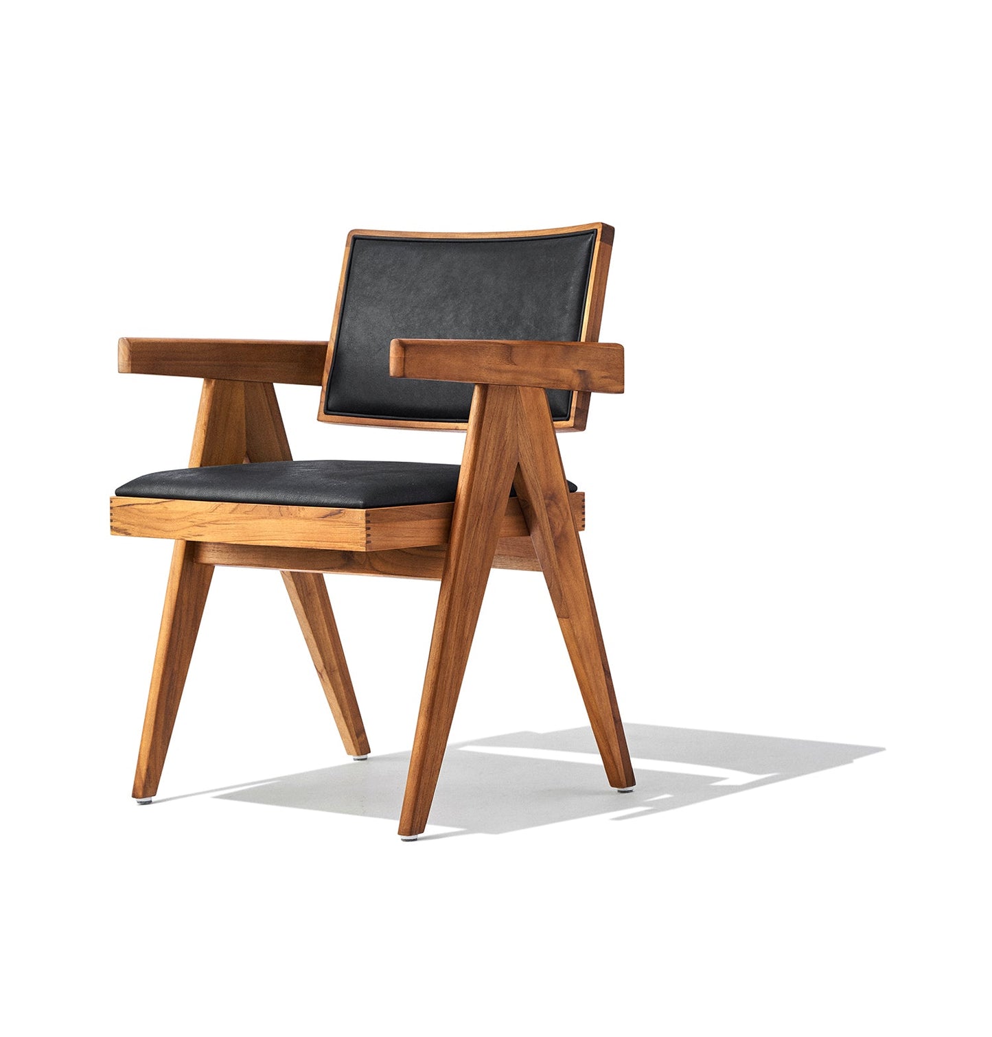 Maïa Dining Chair - Walnut & Black Leather